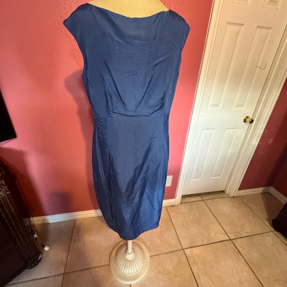 Lafayette 148 New York Blue Sheath Midi Dress - Picture 5 of 6